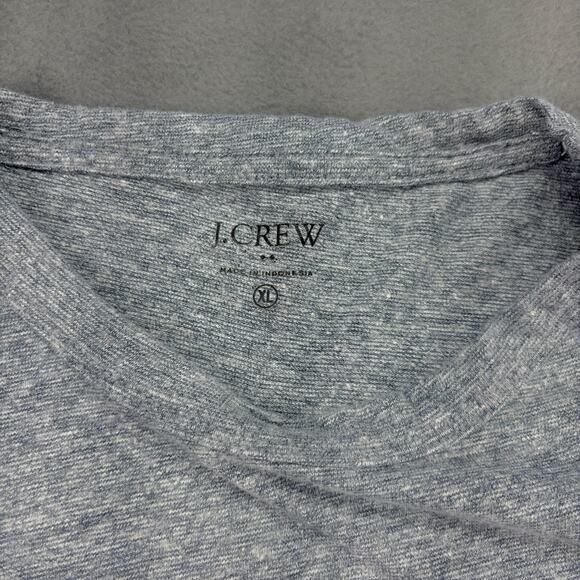 J. Crew Linen Cotton Blend T-Shirt Men's XL Heather Gray Short Sleeve Breathable - Picture 3 of 8